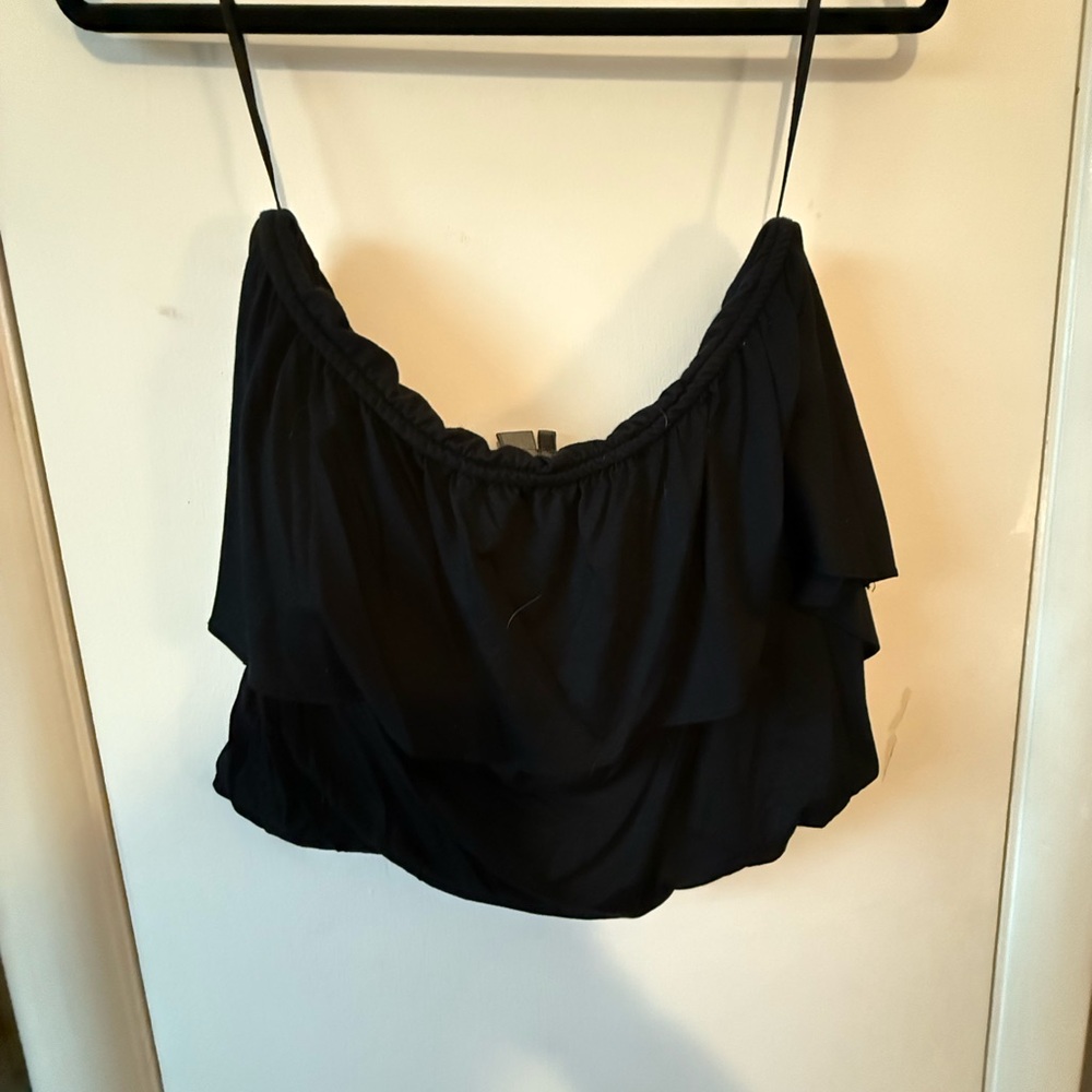 Anthropologie black peplum tube top